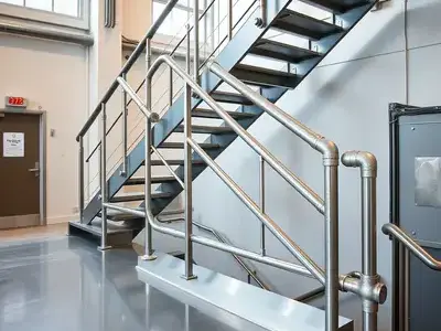 Steel staircase installation